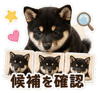 候補を確認するスタンプ
